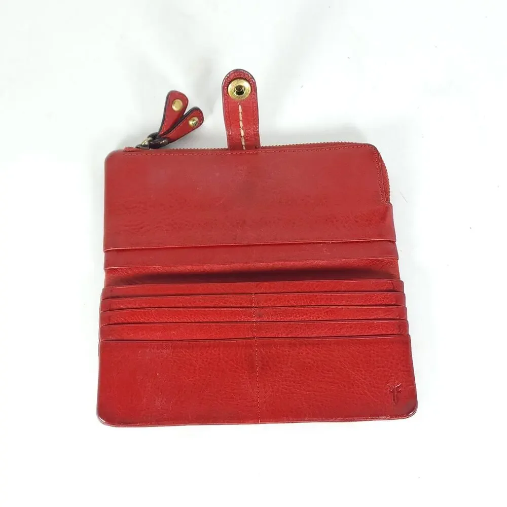 Frye red distressed